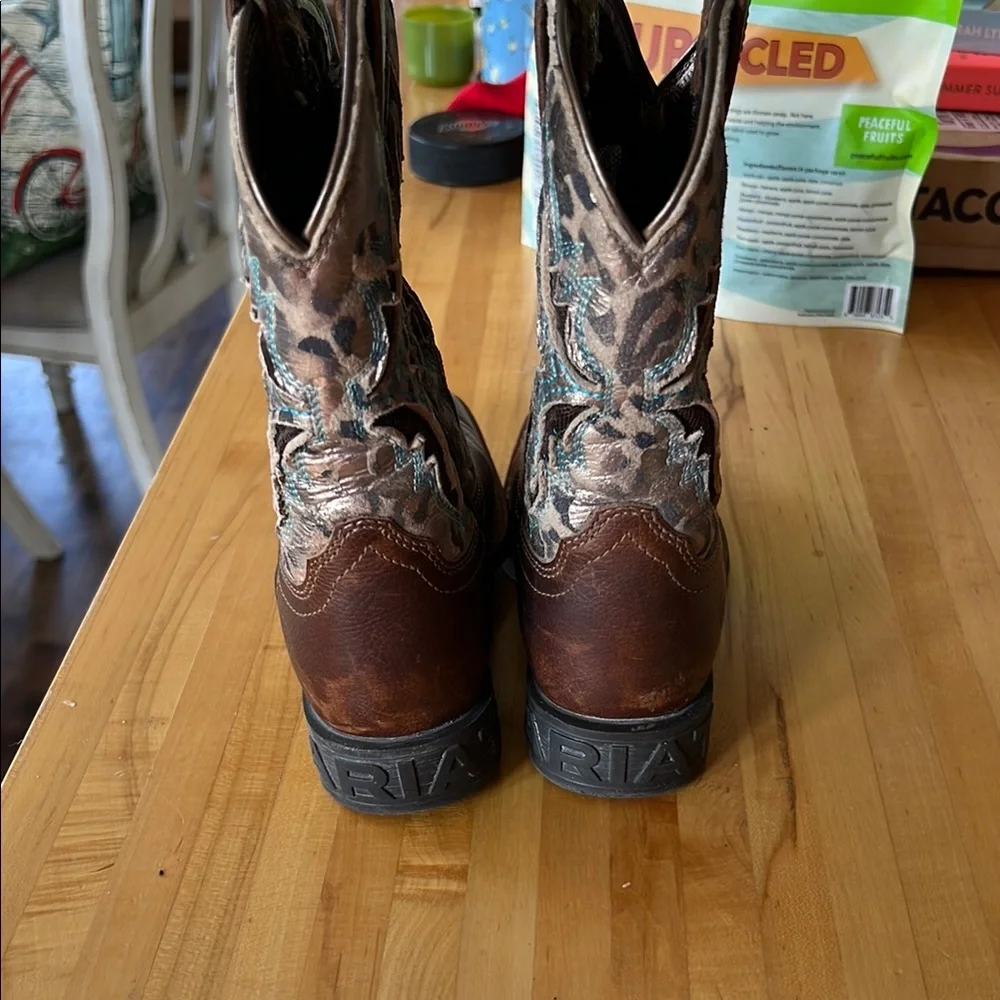 Ariat Brown and Patterned Western Boots